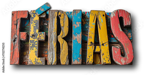 Placa retrô escrito “Férias”