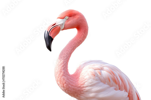 Pink Flamingo Isolated On Transparent Background