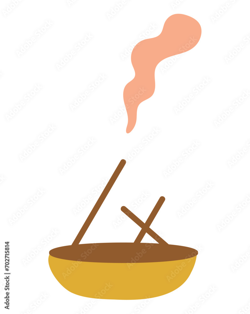 Yoga element of colorful set. An intriguing image merges the world of creative design with the holistic practice of yoga, featuring an aroma stick set against white backdrop. Vector illustration. Yoga element of colorful set. An intriguing image merges the world of creative design with the holistic practice of yoga, featuring an aroma stick set against white backdrop. Vector illustration.