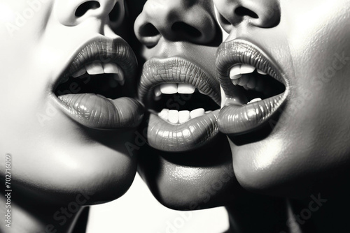 a poster with four types of mouths in front of one photo
