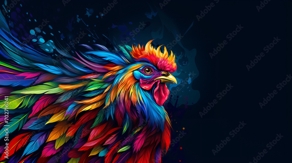 Colorful wooden painted Rooster like cartoon Colorful wooden painted Rooster like cartoon
