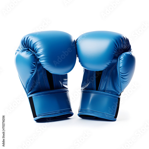 Blue boxing gloves isolated on a white background 