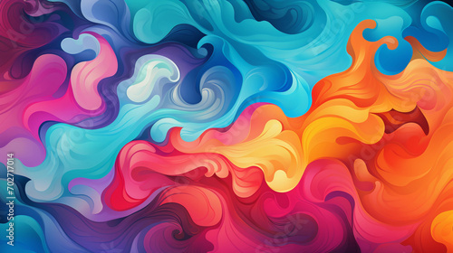 Psychedelic Dreams with Swirls of Abstract Colors on a Vibrant Canvas