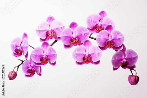 Beautiful purple orchid flower on white background