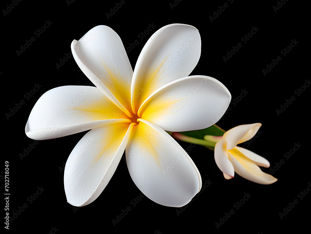 Obraz premium Frangipani flower in studio background, single Frangipani flower, Beautiful flower images