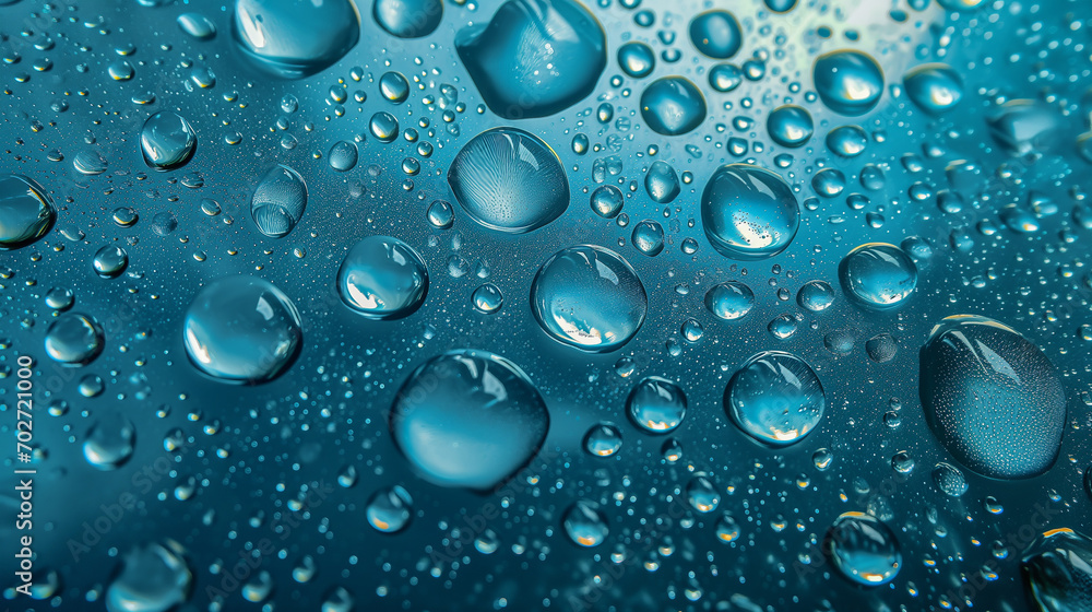 droplets with blue background