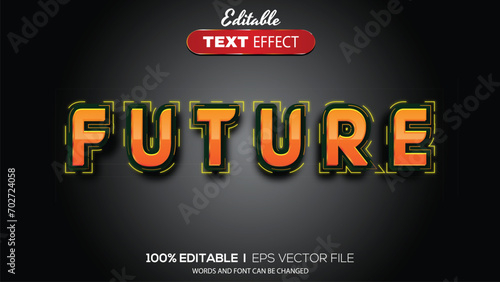editable text effect future theme