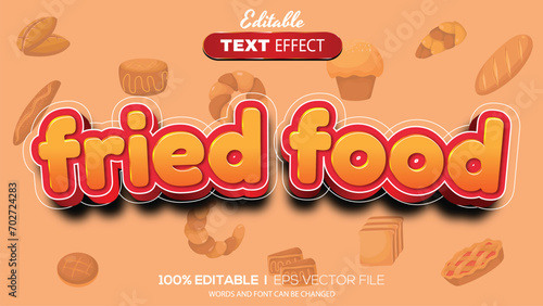 editable text effect junk food theme
