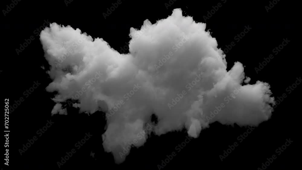 3D Cloud with alpha channel and looping animation. Slowly transforms in space 3D Cloud with alpha channel and looping animation. Slowly transforms in space