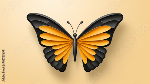 butterfly on yellow background