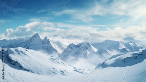 snow covered mountains in winter © Tom