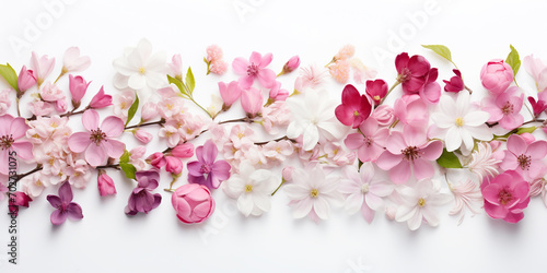 Wallpaper Mural 
floral spring banner in soft pink and white flower buds on a white background
 Torontodigital.ca