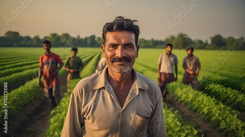 A farmer in a field with crops looking at a sunset , farmer, field, crops, sunset