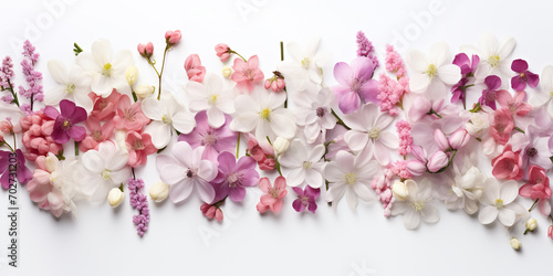 Wallpaper Mural 
floral spring banner in soft pink and white flower buds on a white background
 Torontodigital.ca