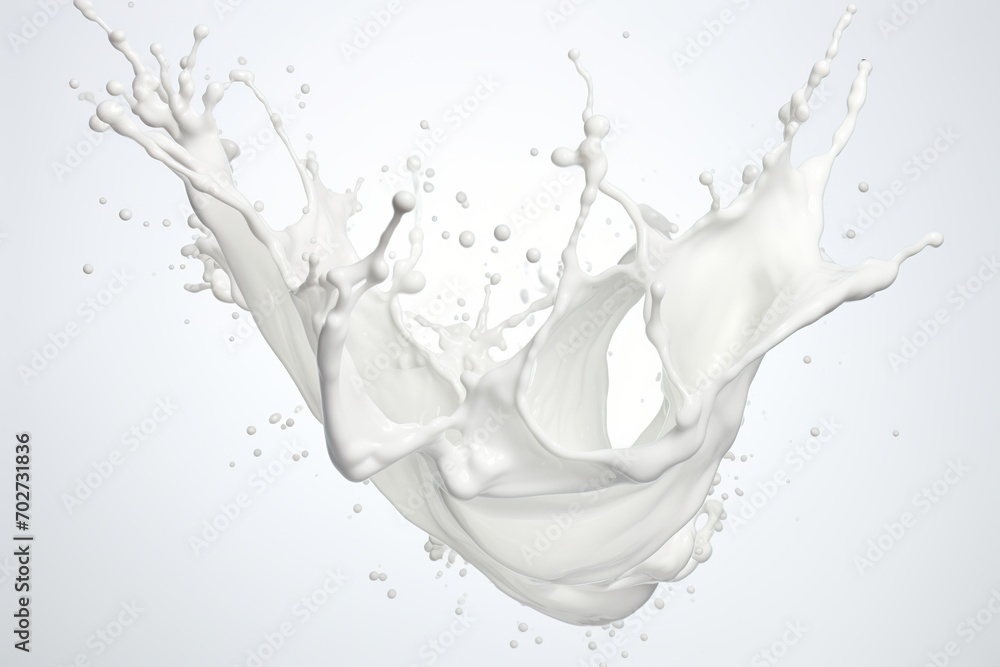 Photo of milk splash on grey background