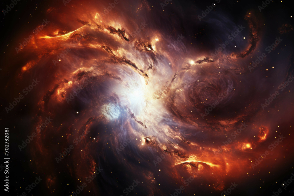 Galactic collision with intertwining spiral arms Galactic collision with intertwining spiral arms