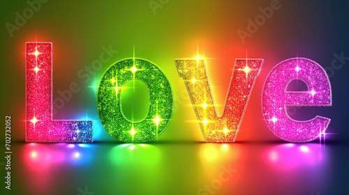 Sparkling Multicolored LOVE Letters