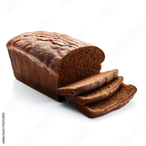 Pumpernickel bread isolated on a white background  photo