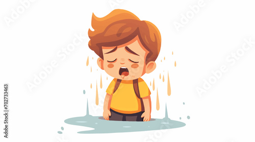 Crying kid illustration vector