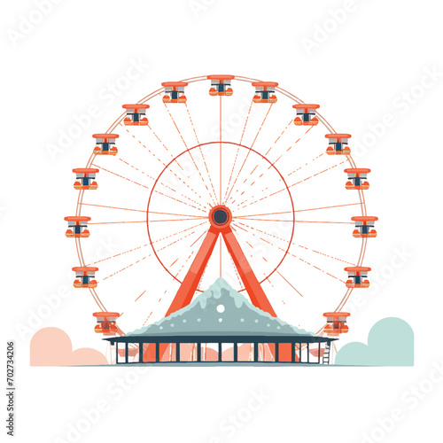 Ferris wheel illustration vector
