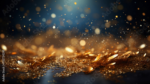 Glamorous Gold Glitter Artfully Scattered on a Luxe Background for Maximum Impact