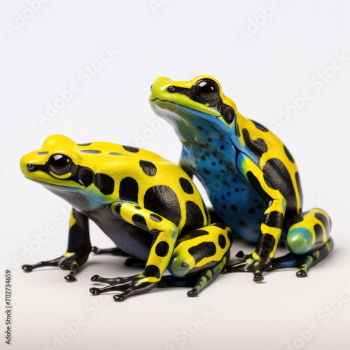 dyeing poison arrow frog on white background.