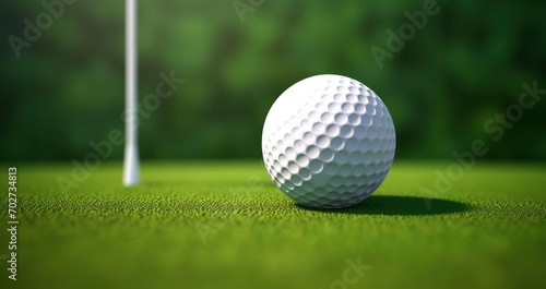 Golf Ball on Lush Green Fairway Close-Up