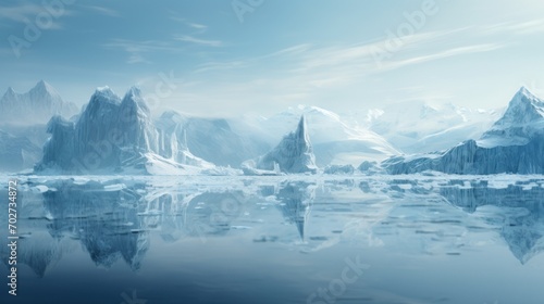 Serene Arctic Landscape with Iceberg Reflections © Polypicsell
