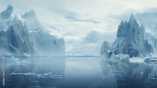 Serene Arctic Landscape with Iceberg Reflections