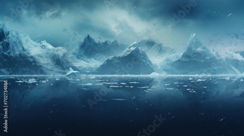 Serene Arctic Landscape with Iceberg Reflections photo