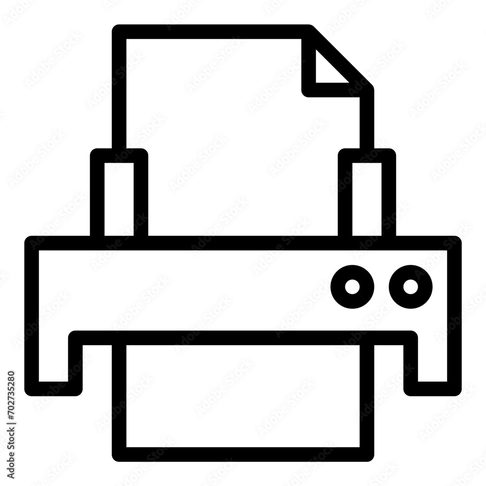 Printer icon or logo illustration outline black style Printer icon or logo illustration outline black style