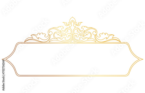 decorative border Rich gold wedding card