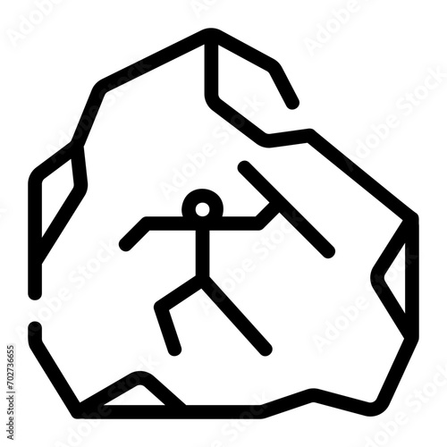 cave painting line icon