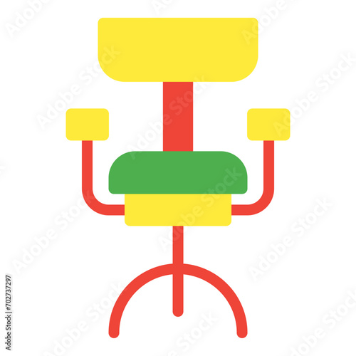 Chair icon or logo illustration flat color style