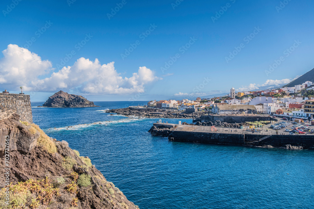 Panorama of Garachico on the north coast of Tenerife, Spain