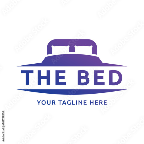 Bed store logo. Simple Furniture Bed Store Logo Template Vector
