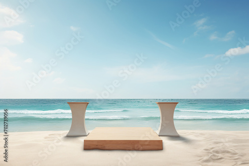 Tropical Beach Podium for Product Display