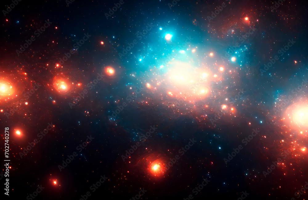 Fototapeta premium Delving into a splendid galactic cosmos with a starry backdrop