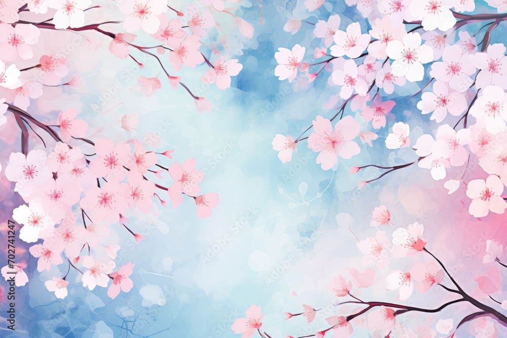 Whimsical Watercolor Sakura: Delicate Blossoms Adrift in Dreamy Pastels. Generative AI Whimsical Watercolor Sakura: Delicate Blossoms Adrift in Dreamy Pastels. Generative AI