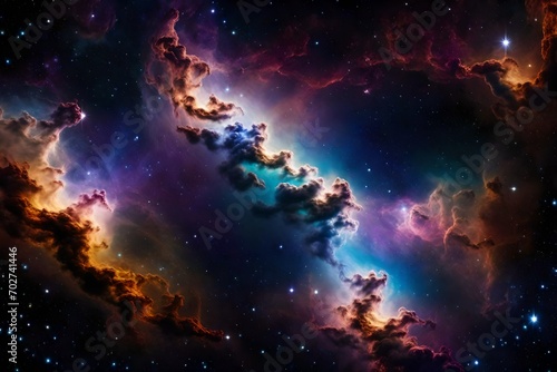 Amidst the cosmic symphony  picture a Unicorn Nebula Background bathed in perfect lighting  offering a super-realistic view of the celestial wonder.