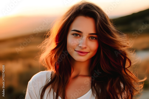 Portrait d'une jeune femme avec les cheveux longs © Concept Photo Studio