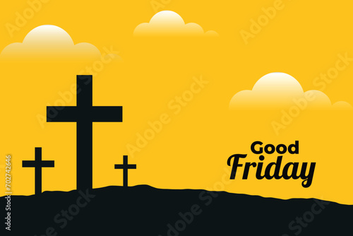 Free vector good friday divine yellow poster design