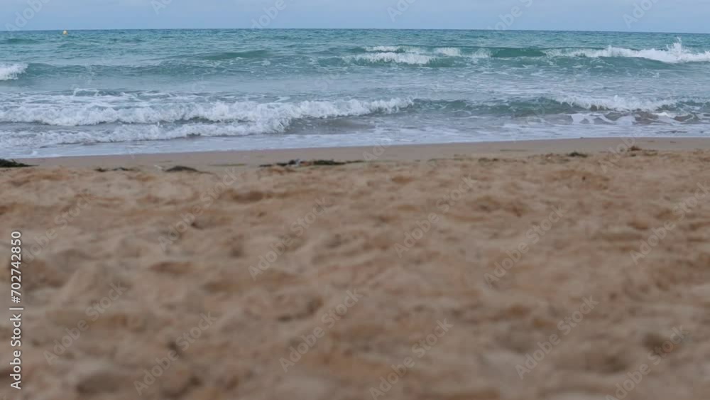Beach sand close-up, white foamy nature, sunny summer, exotic shore. Beach text space area. Dune intro video Beach sand close-up, white foamy nature, sunny summer, exotic shore. Beach text space area. Dune intro video
