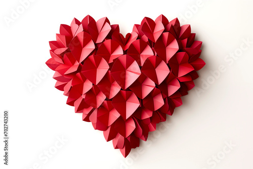 Wallpaper Mural Red origami heart on white background. decorative paper heart.  Valentine's Day. Torontodigital.ca