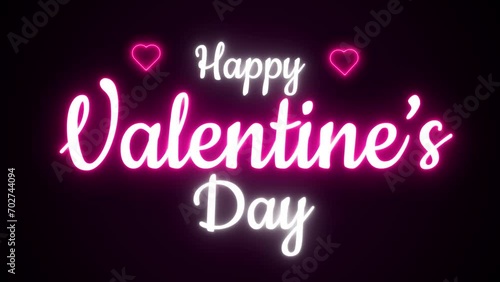 Happy Valentine's Day animated valentine's day ahppy valentine neon animated greetings written valentine neon lettering text photo