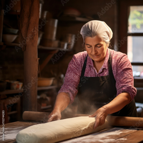 mindstormphoto lifestyle woman rolling dough for making bread.