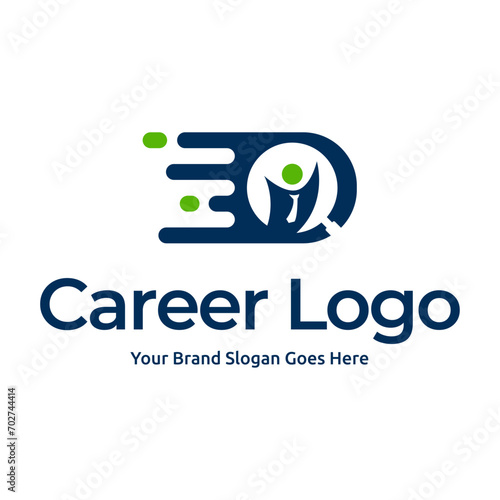 Job logo finder design template. Creative concept of digital find job vector illustration.