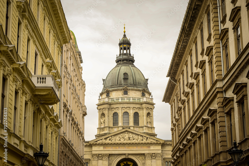 Stunning view of Saint Stephen's Basilica in Budapest, Hungary