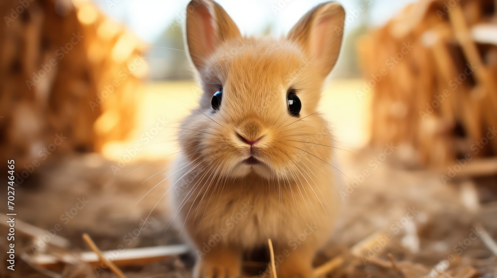 Fototapeta premium rabbit on the ground