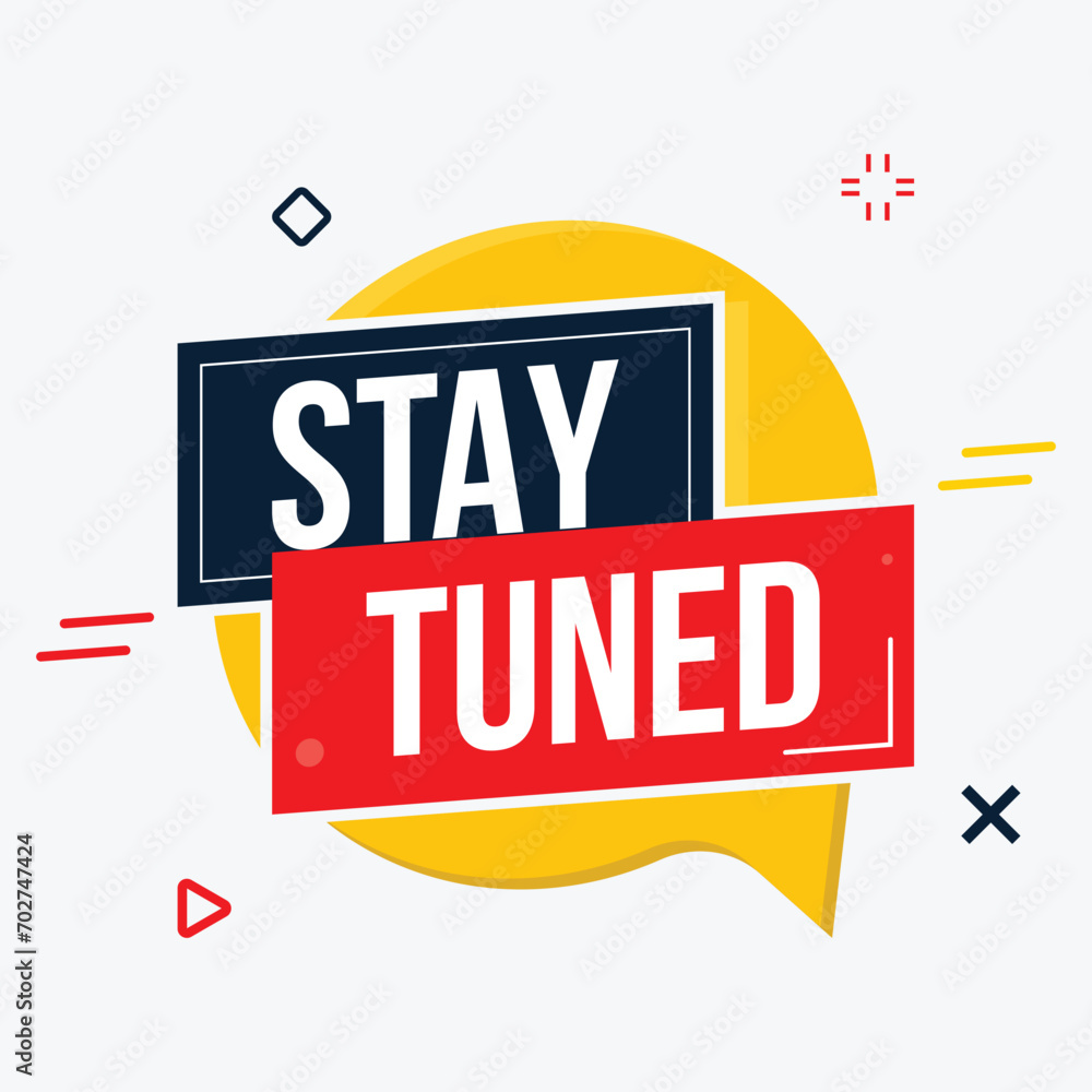 Ταπετσαρία stay tuned banner label clipart